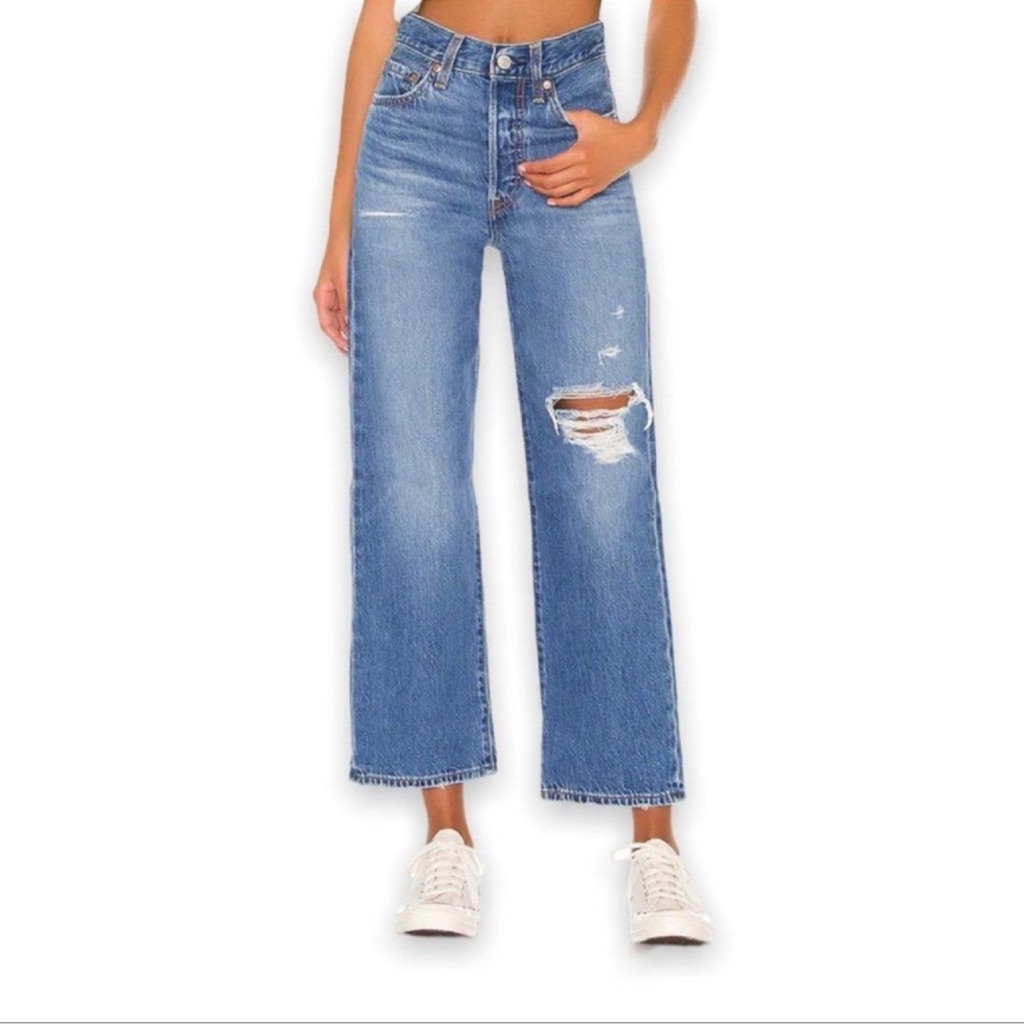 Levis Premium Denim Ribcage Straight Leg Ankle Jeans 29 X 27